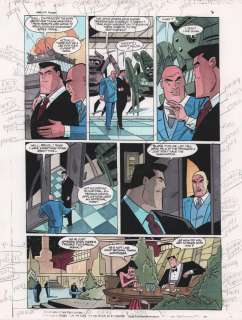 Joe Staton, Linda Medley, Terry Beatty - Batman & Superman Adventures: World‘s Finest #1 P.16 Color Guide Art - Bruce Wayne with Lois Lane & Lex Luthor - 1997