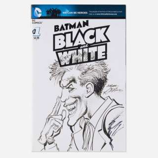 Neal Adams, Batman: Black and White #1 Sketch Cover "Joker" Original Art | Landry Pop Auctions
