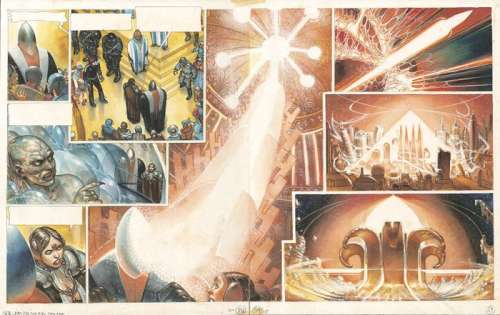 Giménez, Juan - 1 Double planche couleur originale - La Caste des Méta-Barons T4 - Oda la bisaïeule - 1997 | Catawiki