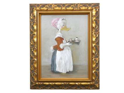 Ommo Wille Studie „The Chocolate Girl“ - Gouache and pastel on hardboard - framed - (2019) | Catawiki