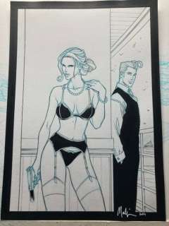 Malfin, Nicolas - 1 Original drawing - Golden City - Amber et Harrison - 2024 | Catawiki