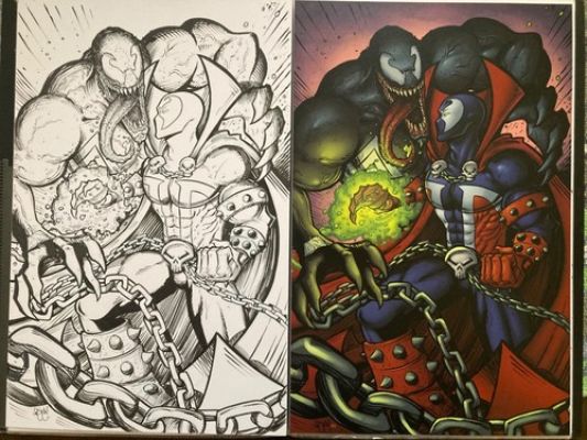 SPAWN VS VENOM MARVEL IMAGE Chris McJunkin 11x17 Original Art 2026 SALE!!! | eBay US