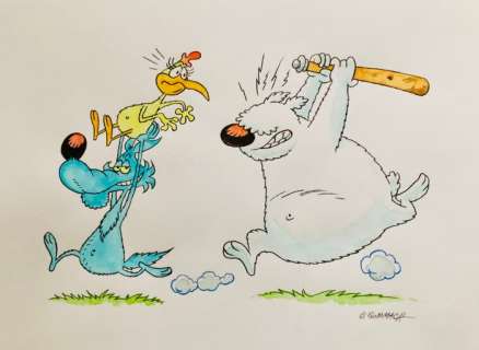 Sommacal, Giorgio - 1 Original colour drawing - Lupo Alberto | Catawiki