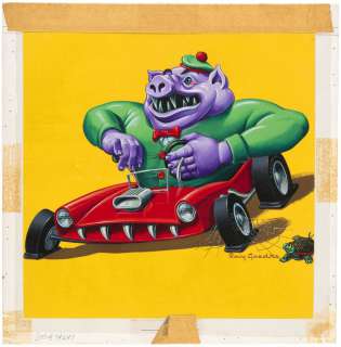 LINDBERG "LINDY LOONYS" ROAD HOG ORIGINAL MODEL KIT BOX LID ART. | Hake’s