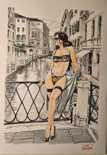 Raimondo, Luca - 1 Original colour drawing - Eva in Venice - 2024 | Catawiki