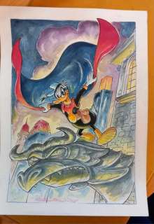 Alessandro Gottardo - 1 Watercolour - Donald Duck - "L’unico, vero Paperinik" - 2023 | Catawiki