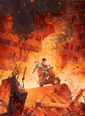 Vincent Mallié - Peinture originale, d‘après la couverture du tome 4 - Sombre - Le Grand Mort