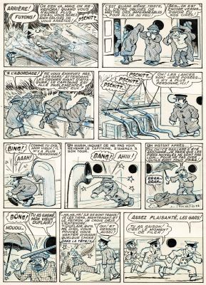 Louis Forton - Lot 357 - Les pieds Nickelés, planche originale à l’encre de chine.