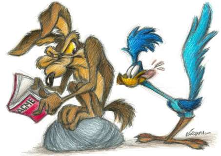 Joan Vizcarra - Wile E. Coyote & Road Runner: The Acme Guide - Original Pencil Drawing - Hand-Signed | Catawiki