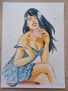 Jim - 1 Original colour drawing - Une Nuit à Rome - Partie de cartes | Catawiki