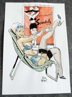 Meynet, Félix | Original colored Indian ink and watercolors drawing  - Mirabelle | Catawiki