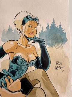 Meynet, Félix - 1 Original colour drawing - Mirabelle coquine en Forêt | Catawiki