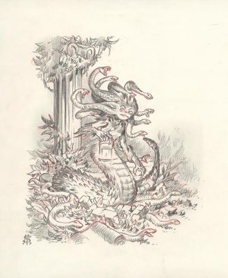Stan Manoukian | Crayonné original, " La Méduse " - Les Monstres - L’Encyclopédie du Merveilleux | Daniel Maghen