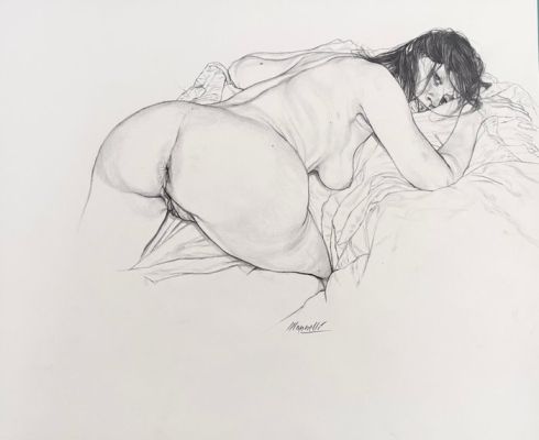 Riccardo Mannelli - 1 Original drawing - Mariangela - Il Piacere | Catawiki
