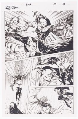 Lot 51 - BEN DUNN WARRIOR NUN AREALA: RESURRECTION #3 COMIC BOOK PAGE ORIGINAL ART. | Hake’s