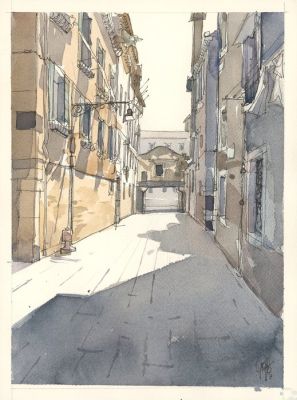 Griffo - 1 Colour pencil drawing - L’ Italie - Ruelle | Catawiki