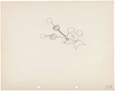 MICKEY MOUSE "STEAMBOAT WILLIE" ORIGINAL PRODUCTION DRAWING PAIR. | Hake’s