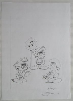 Jeroen de Coninck - 1 Original preliminary page - Les Schtroumpfs | Catawiki