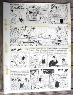 Pom (Jozef van Hove) - 1 Original drawing - Piet Pienter en Bert Bibber - Buldaarse Rhapsodie - 1958 | Catawiki