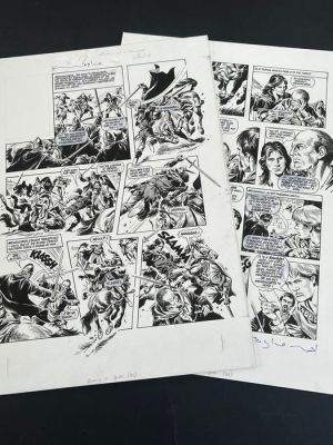Noble, Mike - 2 Original page - Robin of Sherwood - Die Outlaw..! - 1985 | Catawiki