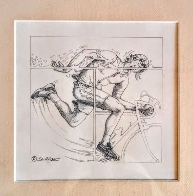 Serre, Claude - 1 Original drawing - Le Sport - Triathlète - 1987 | Catawiki