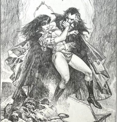 Sanjulian - 1 Original drawing - Vampirella & Dracula - 2017 | Catawiki