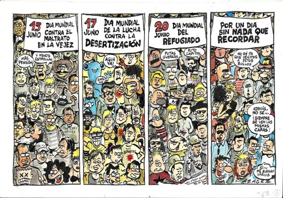 Carlos Azagra | Original page: Magazine el Jueves #1567 – Azagra y Revuelta | Origin Of Comics