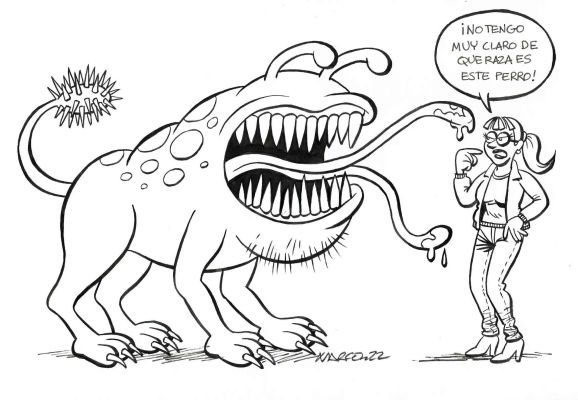 Joan C. Marco | Original drawing: Strange beings from space – Marco | Origin Of Comics