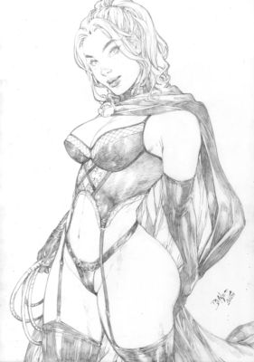 Ed Benes | Black Queen - 11"x17" Pencil | Ed Benes