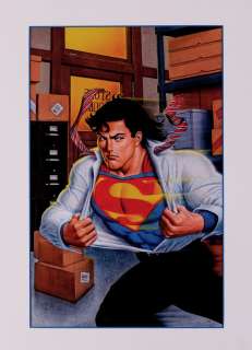 Rich Larson Steve Fastner - Superman: Man of Steel Skybox Platinum Trading Card #18 Large Painting (1994)