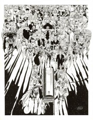 Jurgens, Dan - SUPERMAN #75: THE DEATH OF SUPERMAN - FUNERAL POSTER ART Poster | ComicConnect