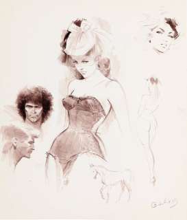 Lévis (Jean Sidobre) - Lot 545 - Liz et Beth, illustration à l‘aquarelle sur…