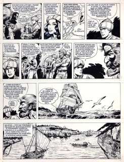 Jijé | Barbe-Rouge, planche n°33 à l’encre de Chine et… | Millon