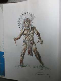 Hermann | Original colour drawing of Comanche volume 6  - Furie rebelle  - original edition  - cardboard  - (1976) | Catawiki