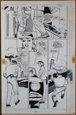 Howard Chaykin | Tavola originale per BLACK HAWK 2. Cm. 33 x 51. DC COMICS USA. Anno di esecuzione 1988. Pag. 18 | Art e Fumetto