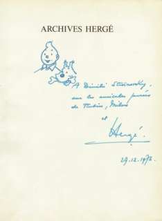 Tintin. Dessin original dédicacé | BDEnchères