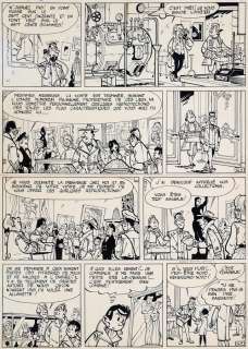 Tillieux | Gil Jourdan, planche n°12 à l’encre de Chine et… | AZ auction