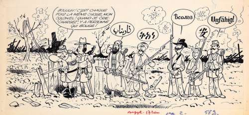 Salverius | Les Tuniques bleues, illustration à l’encre de… | AZ auction