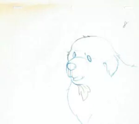 Seki Shuichi - Belle Et Sébastien | Crayonné – le chien Belle – Belle et Sébastien – 4991 | La Galerie de la Bande Dessinée