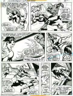 Ross Andru and Dick Giordano - Superman vs. Spider-Man, page 85 (DC/Marvel, 1976). Plenty of action on this page, - | Heritage