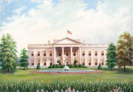 White House North Entrance Painting Original Art (undated). Although unsigned and undated, this is a fine - | Heritage