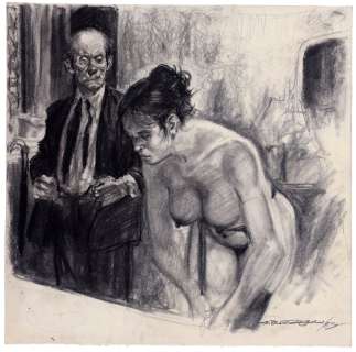 Buzzelli (Guido) | Illustration non retenue au fusain et au crayon… | AZ auction