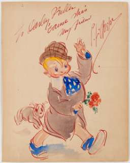 Percy Crosby Skippy Inscribed Illustration Original Art (c. 1920s). Created as a recurring cartoon feature for - | Heritage