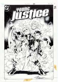 Todd Nauck and Lary Stucker Young Justice #8 Cover Superboy Original Art (DC, 1999). Superboy and Secret are -
