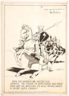 Hal Foster Prince Valiant Partial Sunday Single Panel Illustration Original Art dated 11-17-... | Heritage