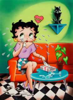 Leslie Cabarga - Crying Betty Boop Illustration Original Art (c. 1980s). Most likely created for a greeting - | Heritage