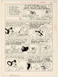 Adventures of Mighty Mouse #3 Page 4 Original Art (St. John, 1952). Paul Terry‘s cartoon factory struck it rich -