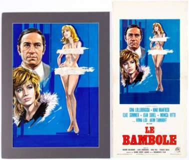 Ercole Brini Le Bambole [The Dolls] Movie Poster Painting Original Art and Locandino Poster Group of 2 - | Heritage