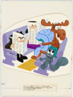 Rocky and Bullwinkle Go To Hollywood Story Page 7 Illustration Original Art (Whitman, 1961).... | Heritage
