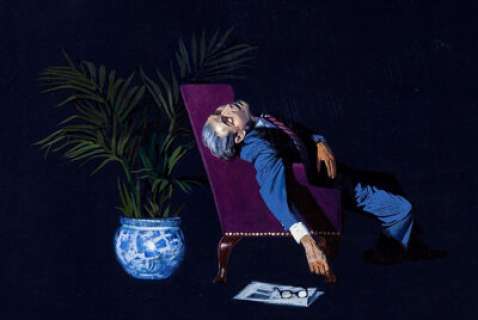 The Unpleasantness at the Bellona Club Unpublished Paperback Novel Cover Painting Original Art (c. 1970s).... | Heritage